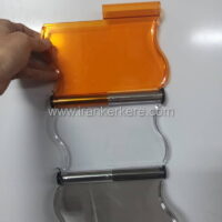 کرکره پلی کربنات شفاف طرح اس 2 میلیمتر پنل 13 سانتیمتر لوله استیل